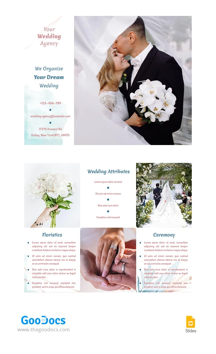 Brochure de mariage lumineuse - free Google Docs Template - 10065191
