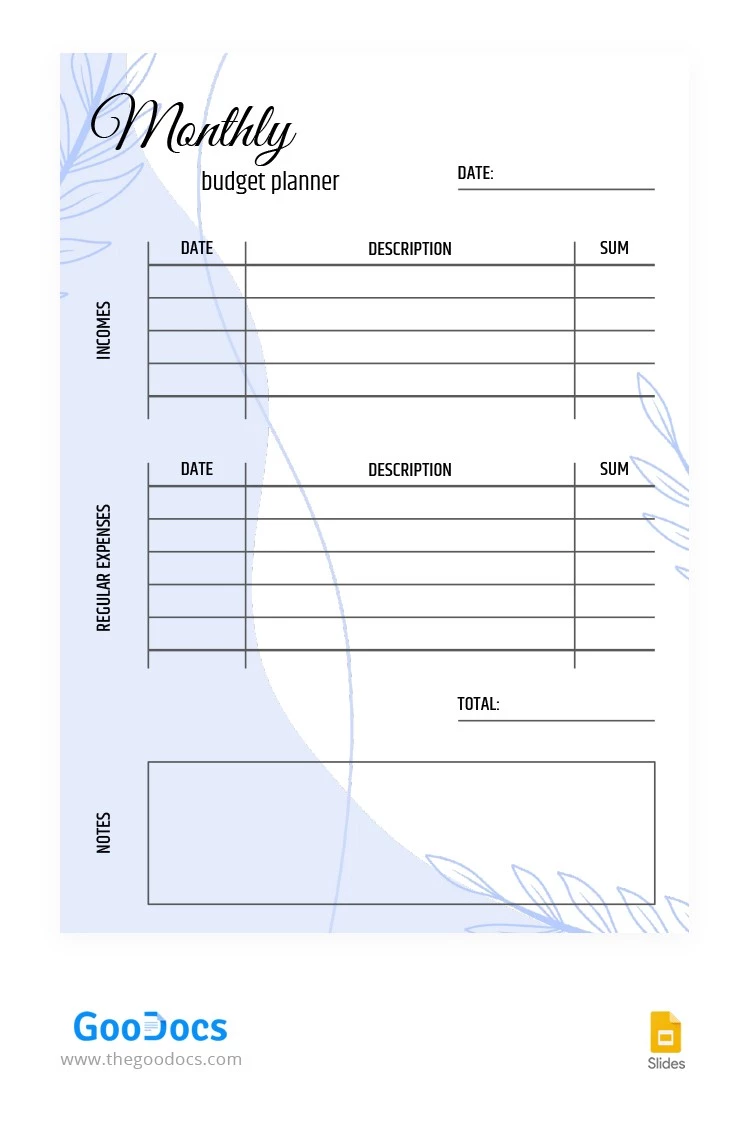 Lilac Sommer Budgetplaner - free Google Docs Template - 10063972