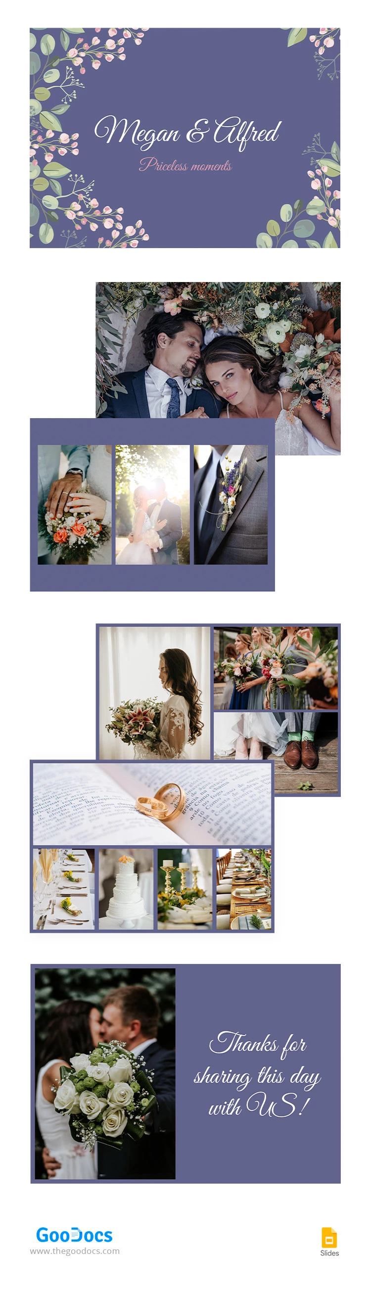 Album photo de mariage lilas - free Google Docs Template - 10065541