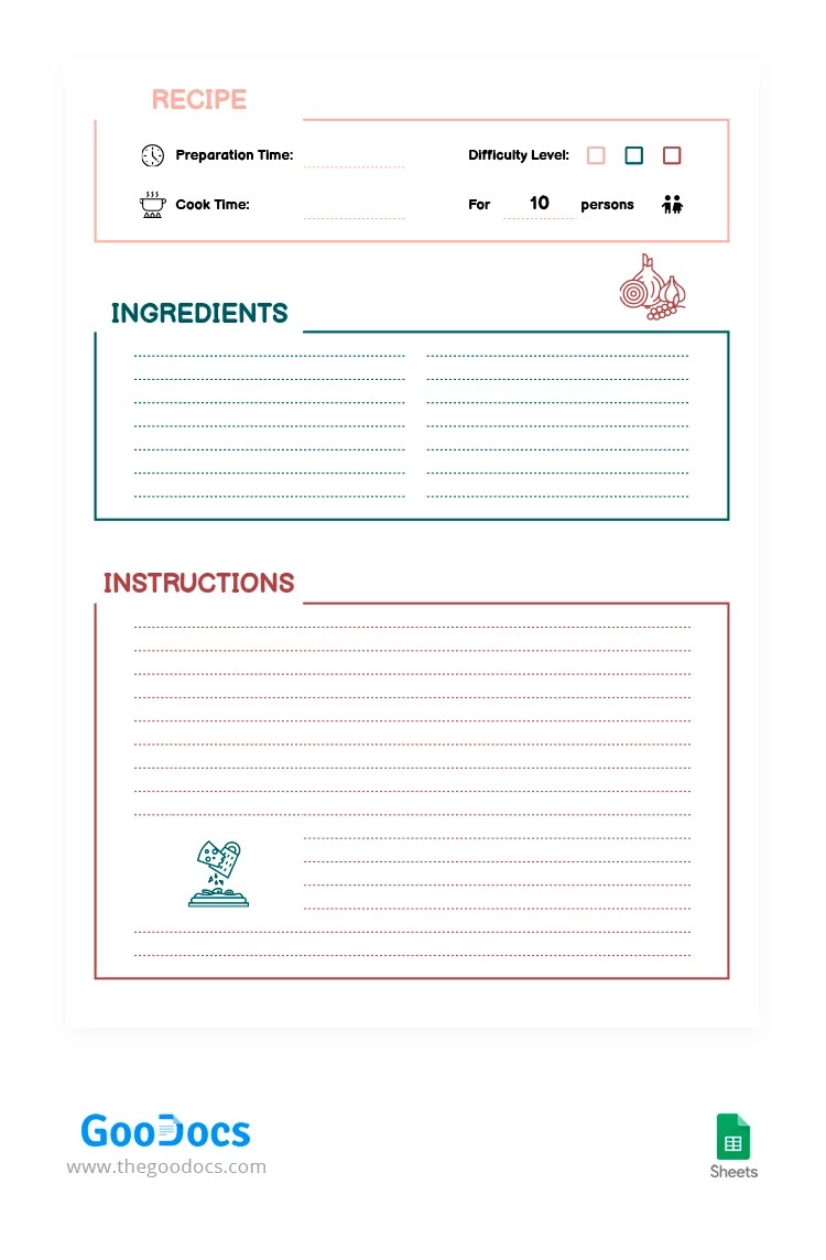 Lovely Simple Recipe - free Google Docs Template - 10063112