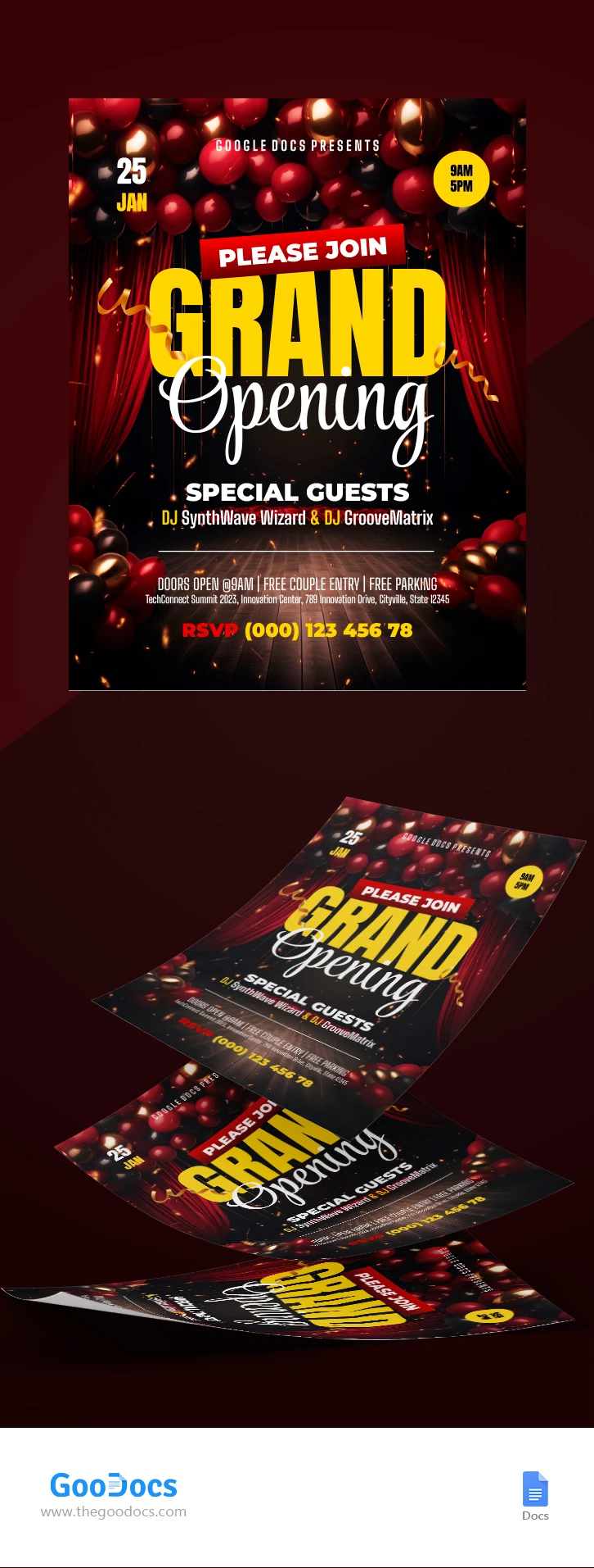 Luxury Grand Opening Flyer - free Google Docs Template - 10067690