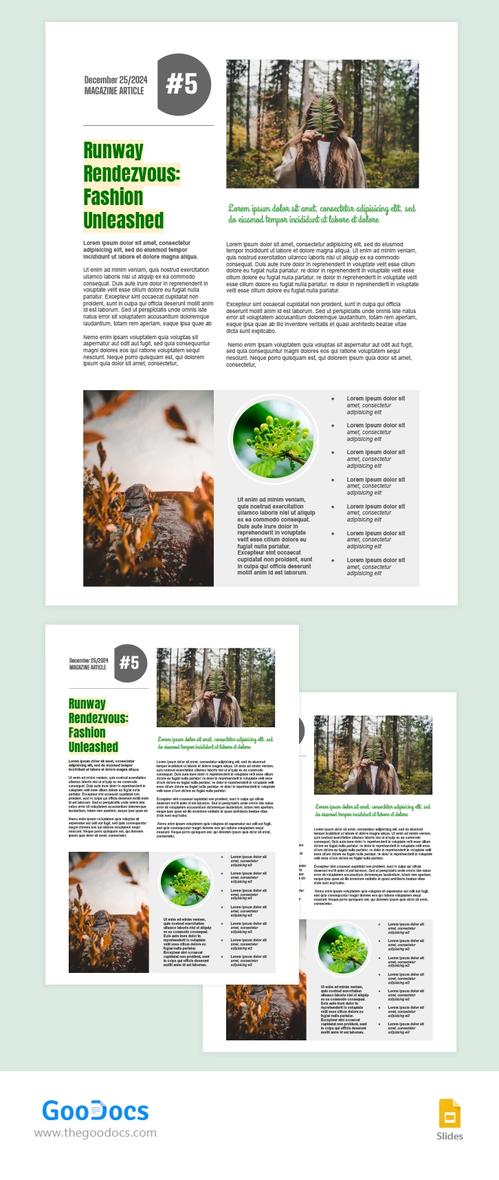 Green Magazine Article - free Google Docs Template - 10067541