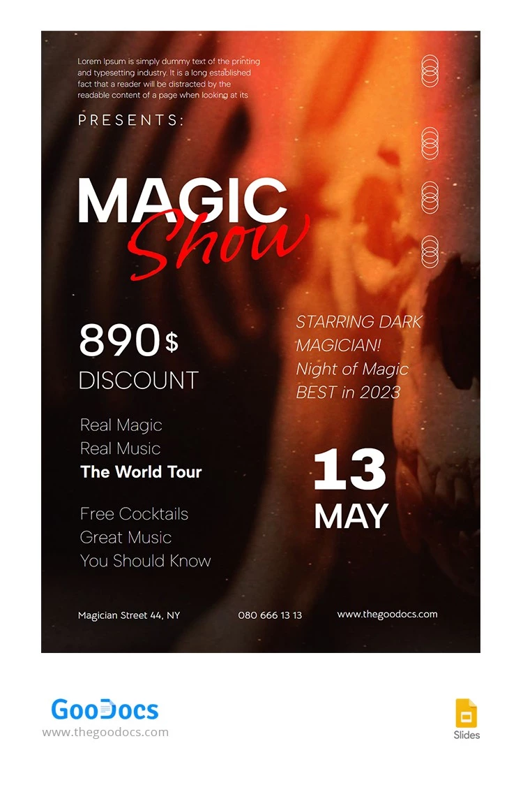 Folleto de espectáculo de magia - free Google Docs Template - 10065846