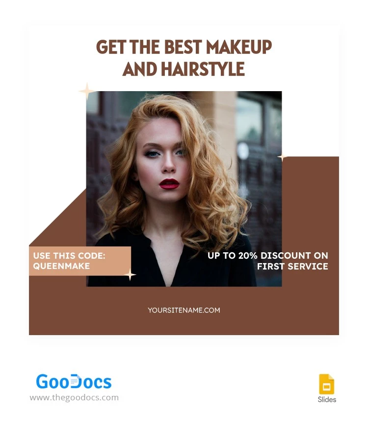 化妆和发型Instagram帖子 - free Google Docs Template - 10062610