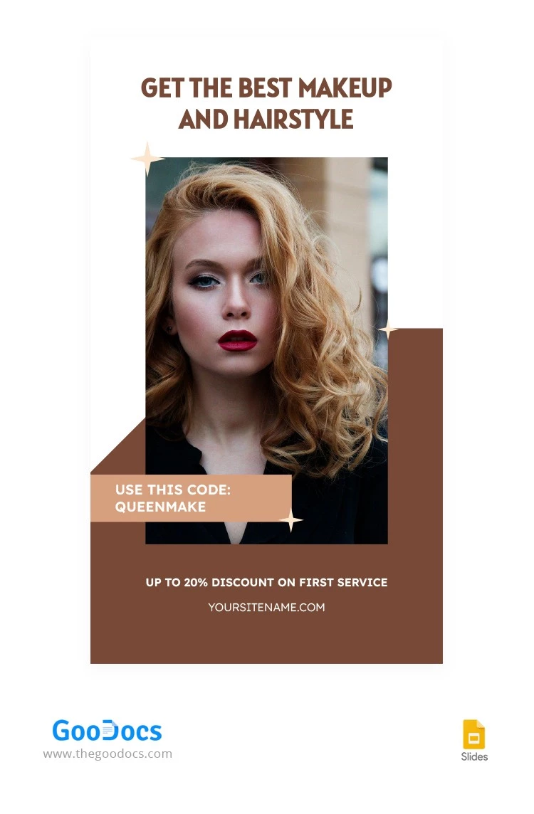 Histoires Instagram sur le maquillage et les coiffures. - free Google Docs Template - 10062611