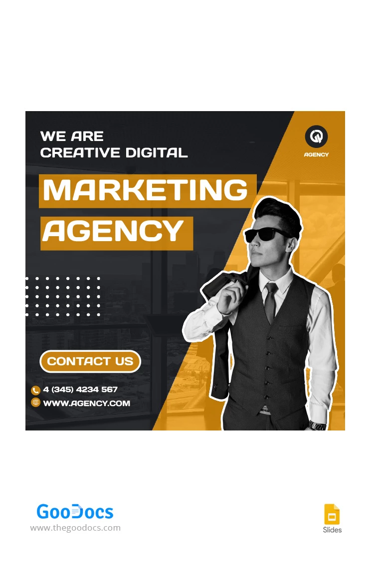 Publicação do Instagram da Agência de Marketing. - free Google Docs Template - 10067599