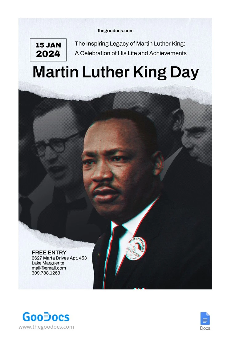 Flyer pour la journée de Martin Luther King - free Google Docs Template - 10065911