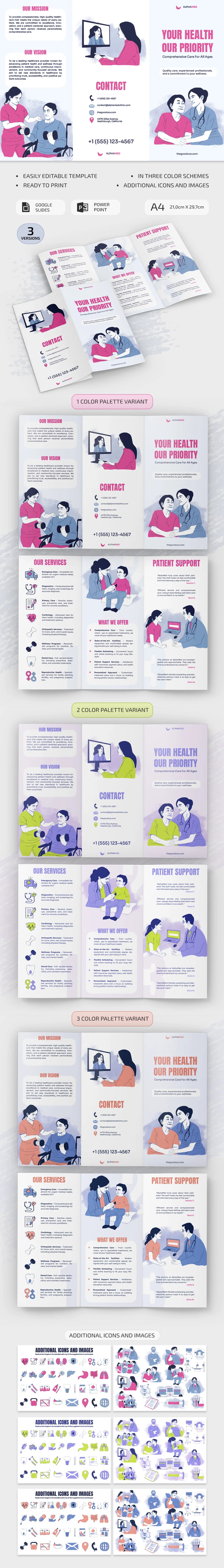 Illustrated Medical Brochure - free Google Docs Template - 10069542