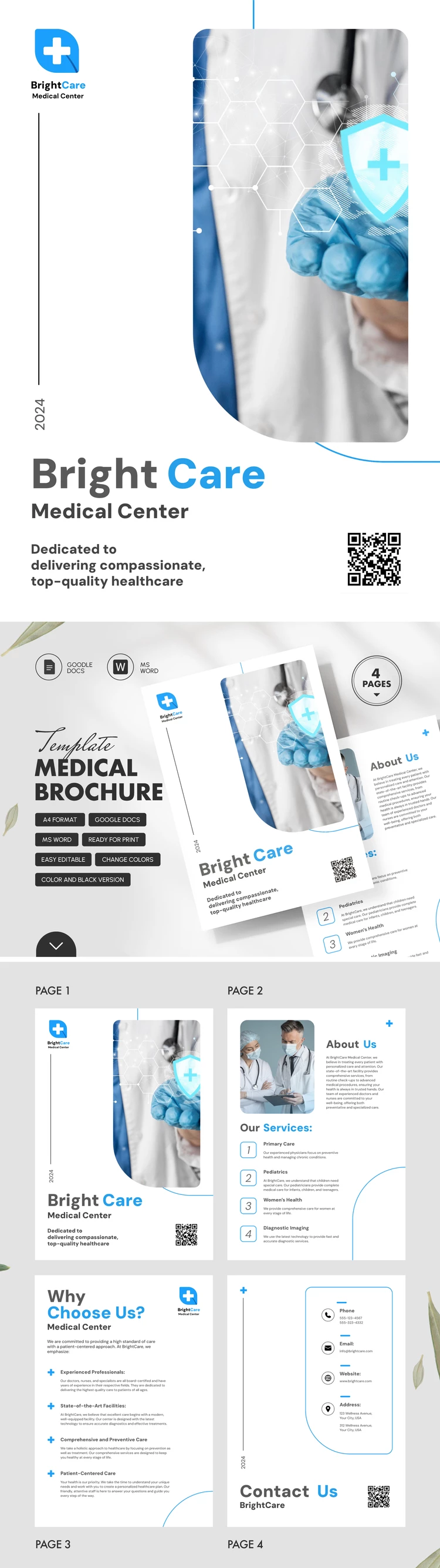 Elegant Medical Brochure - free Google Docs Template - 10069361