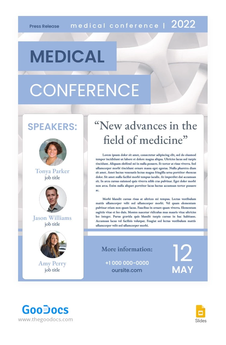 Medical Conference Press Release - free Google Docs Template - 10062809