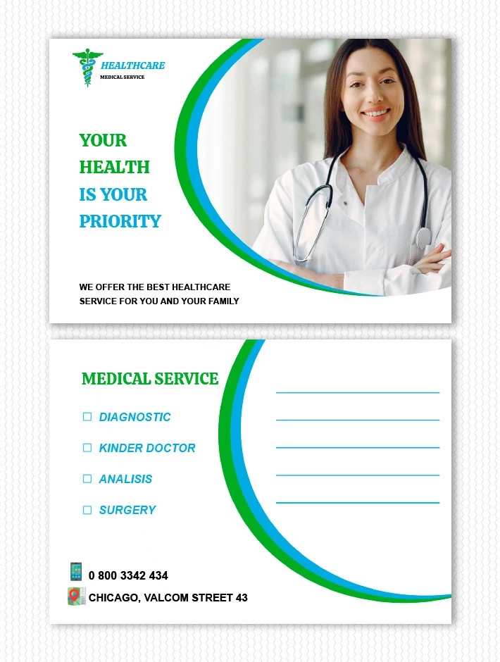 Medizinische Postkarte - free Google Docs Template - 10061894