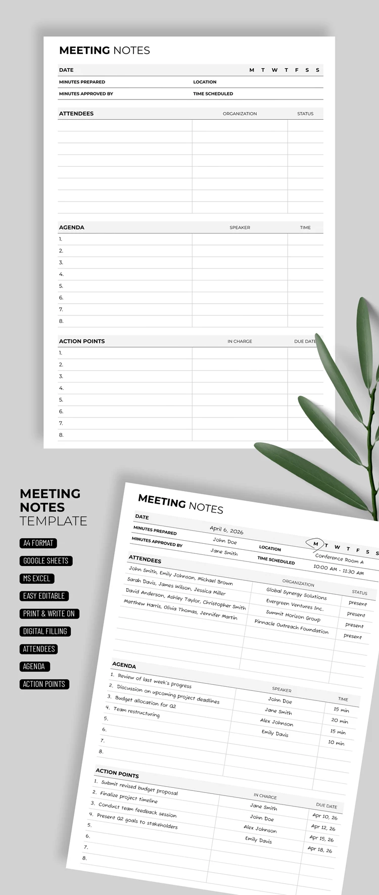 Meeting Note - free Google Docs Template - 10069571