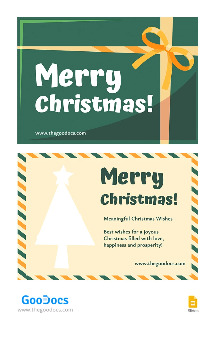 Free Merry Christmas Season's Greetings PostCard Template In Google Slides