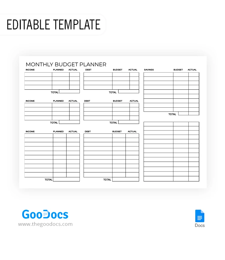 Planeador de Orçamento Mínimo - free Google Docs Template - 10068591