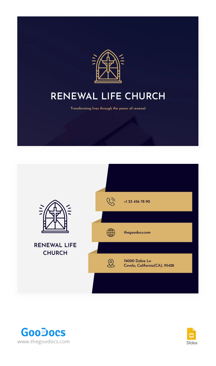 Minimal Church Business Card - free Google Docs Template - 10065613