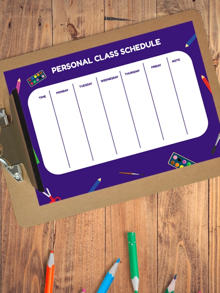 Minimal Class Schedule - free Google Docs Template - 10061699