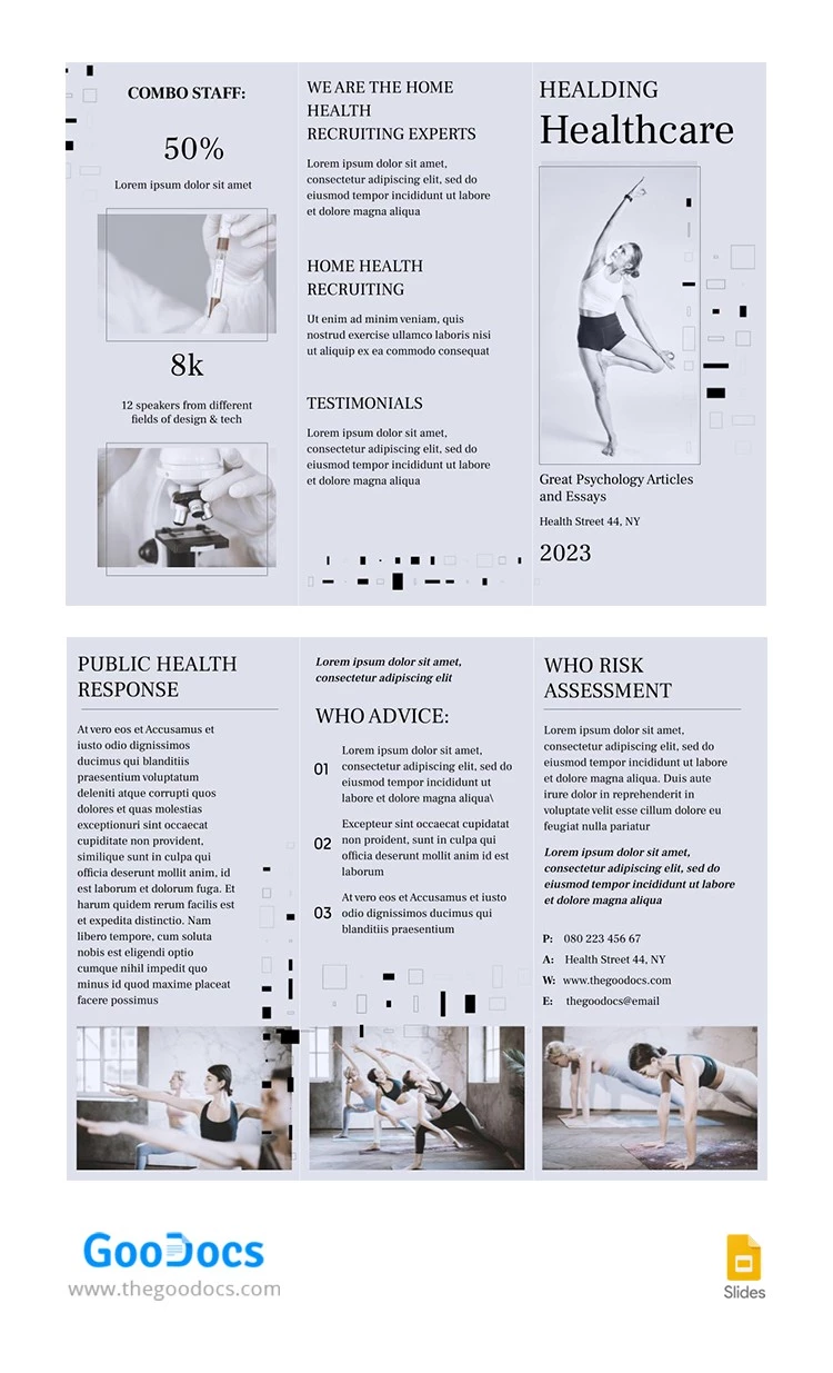 Brochure de santé minimale - free Google Docs Template - 10066058