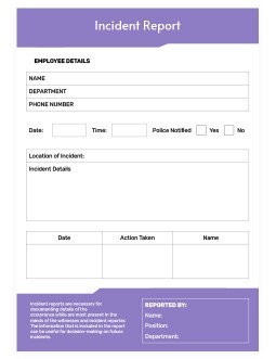 Free Minimal Incident Report Template In Google Docs