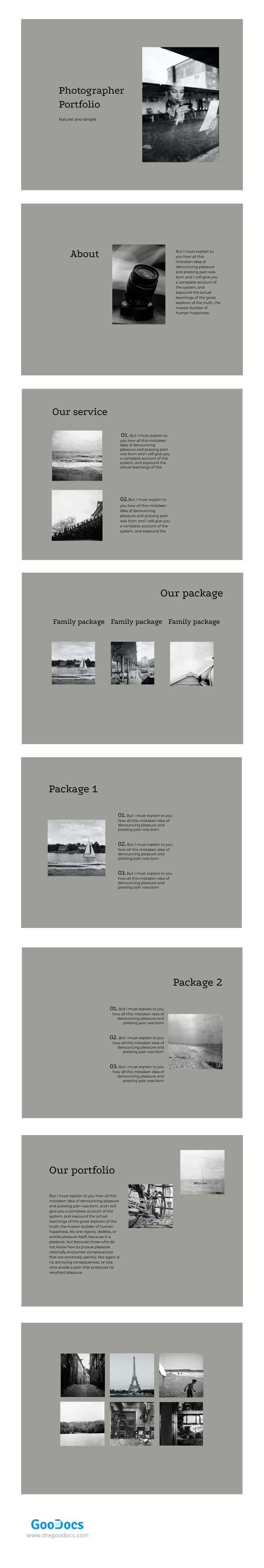 Minimal Photograph Portfolio - free Google Docs Template - 10064554