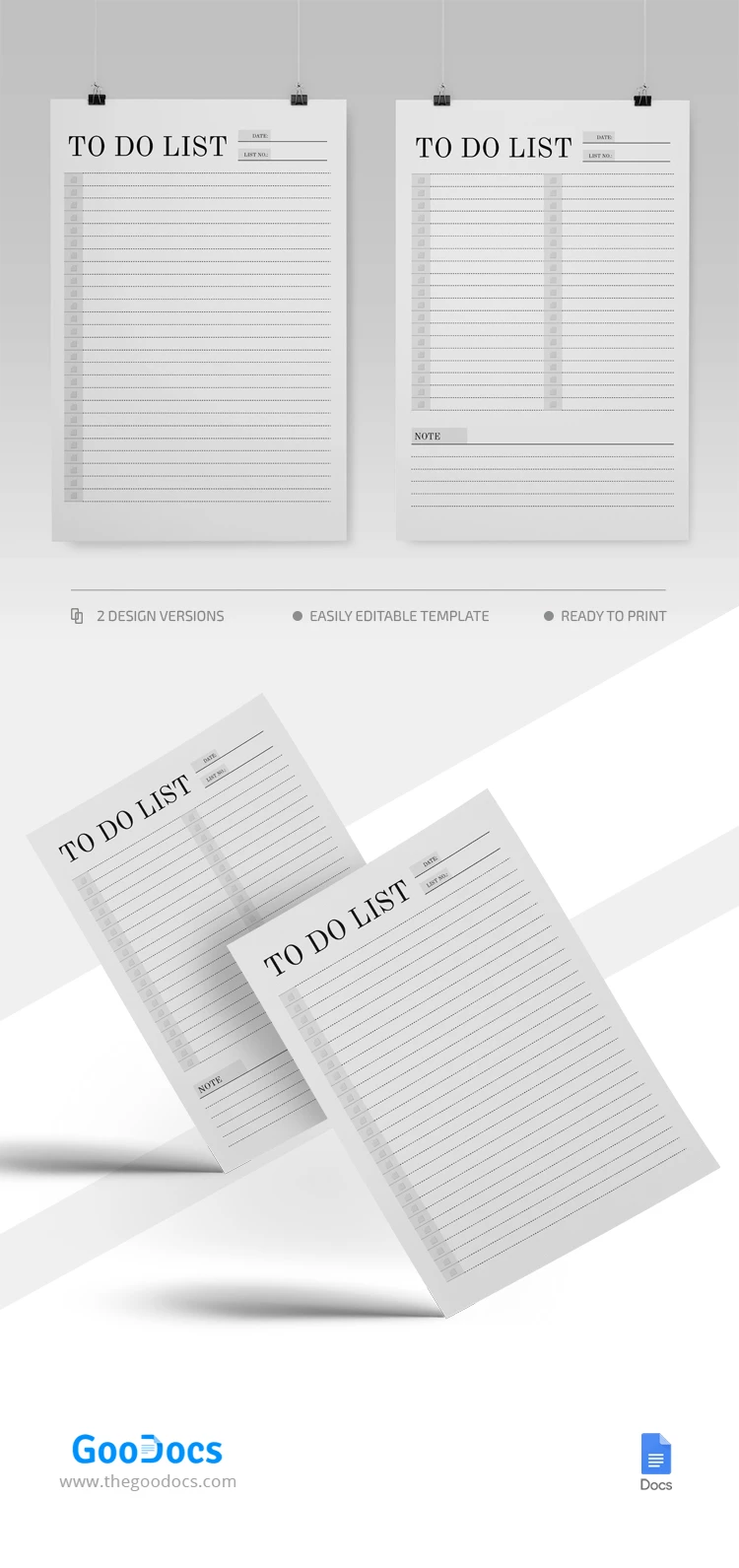 Minimale To-Do-Liste - free Google Docs Template - 10068567