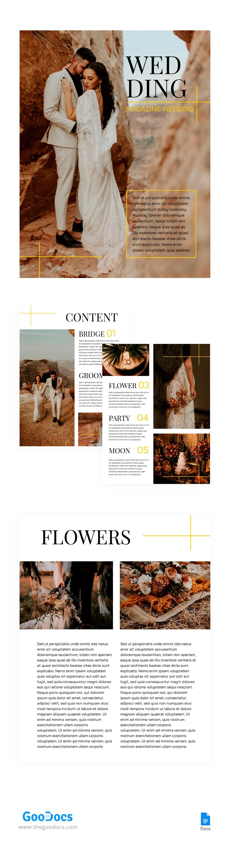 Revistas de bodas minimalistas - free Google Docs Template - 10066018