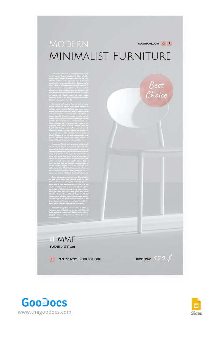 Minimalist Furniture Instagram Story - free Google Docs Template - 10063514