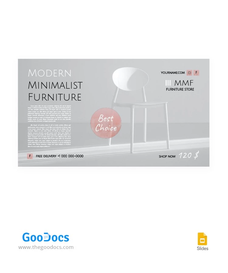 Minimalist Furniture Youtube Thumbnail - free Google Docs Template - 10063515