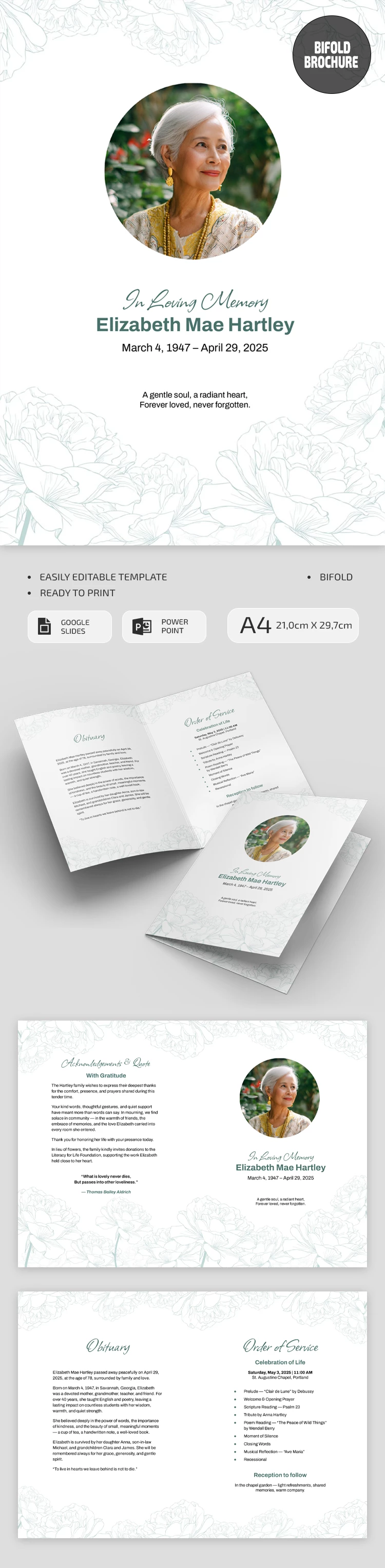 Minimalist Simple Funeral Brochure Template - free Google Docs Template - 10071385 Minimalist Simple Funeral Brochure Template - free Google Docs Template - 10071385