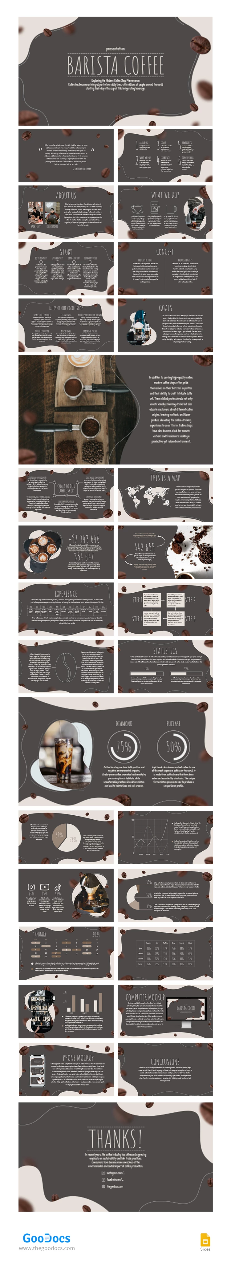 Caffè marrone minimalista - free Google Docs Template - 10067016