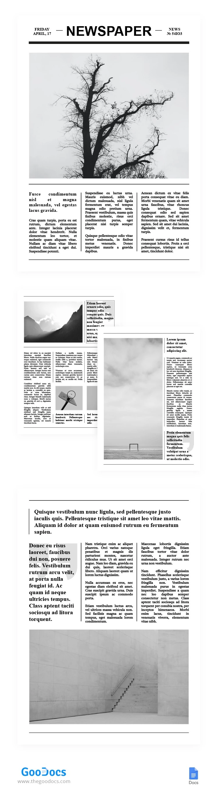 Periódico minimalista - free Google Docs Template - 10065746