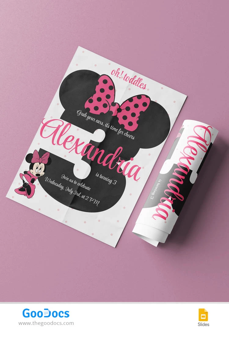 Minnie Mouse Birthday Flyer - free Google Docs Template - 10068409