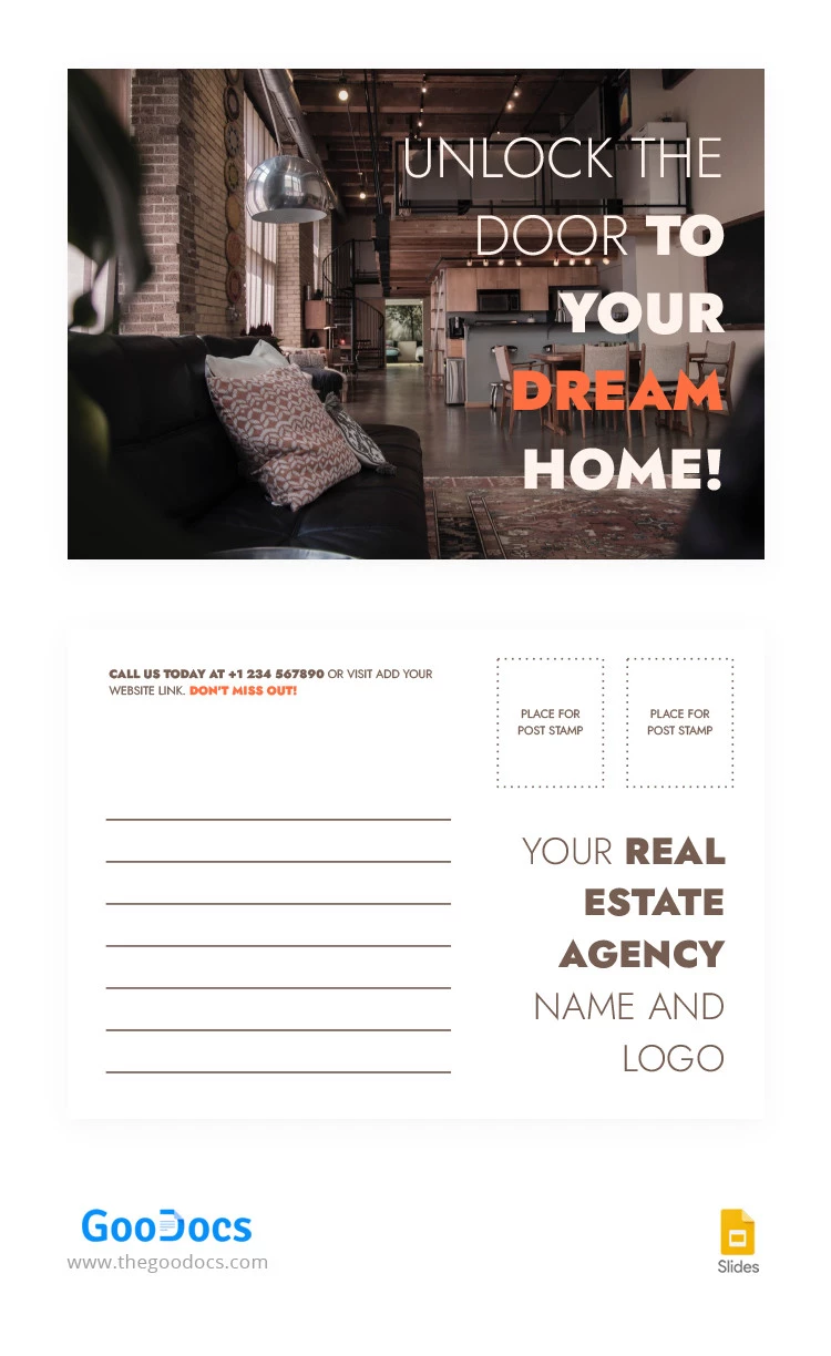 Modern Brown Real Estate Postcard - free Google Docs Template - 10066459