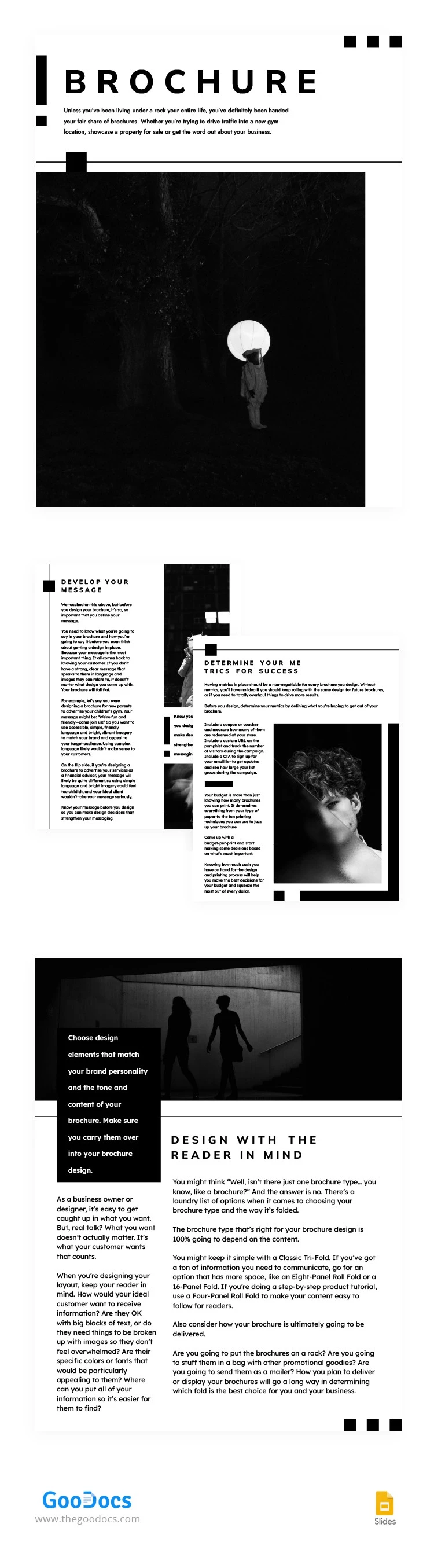 Brochure moderne en noir et blanc - free Google Docs Template - 10063655