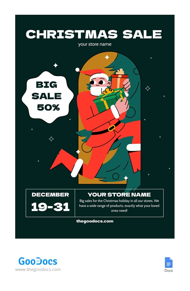 Modern Christmas Sale Flyer - free Google Docs Template - 10064863