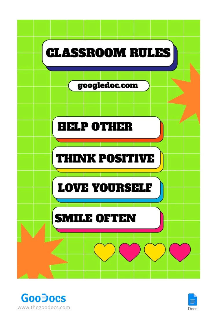Reglas modernas del salón de clases. - free Google Docs Template - 10065683