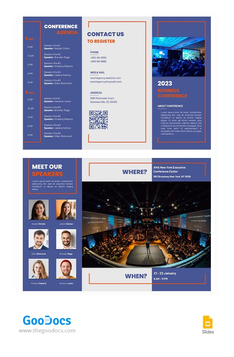 Modern Conference Brochure - free Google Docs Template - 10064964