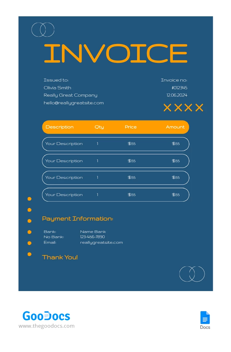 Fatture di consulenza moderne - free Google Docs Template - 10067259