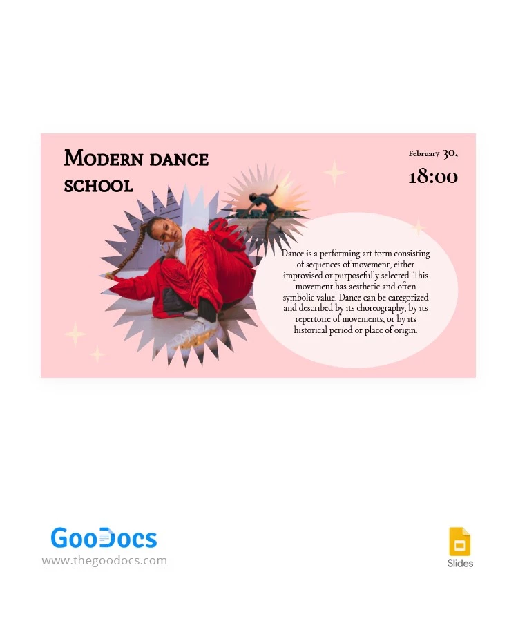 Imagem em miniatura do YouTube da Escola de Dança Moderna - free Google Docs Template - 10063350