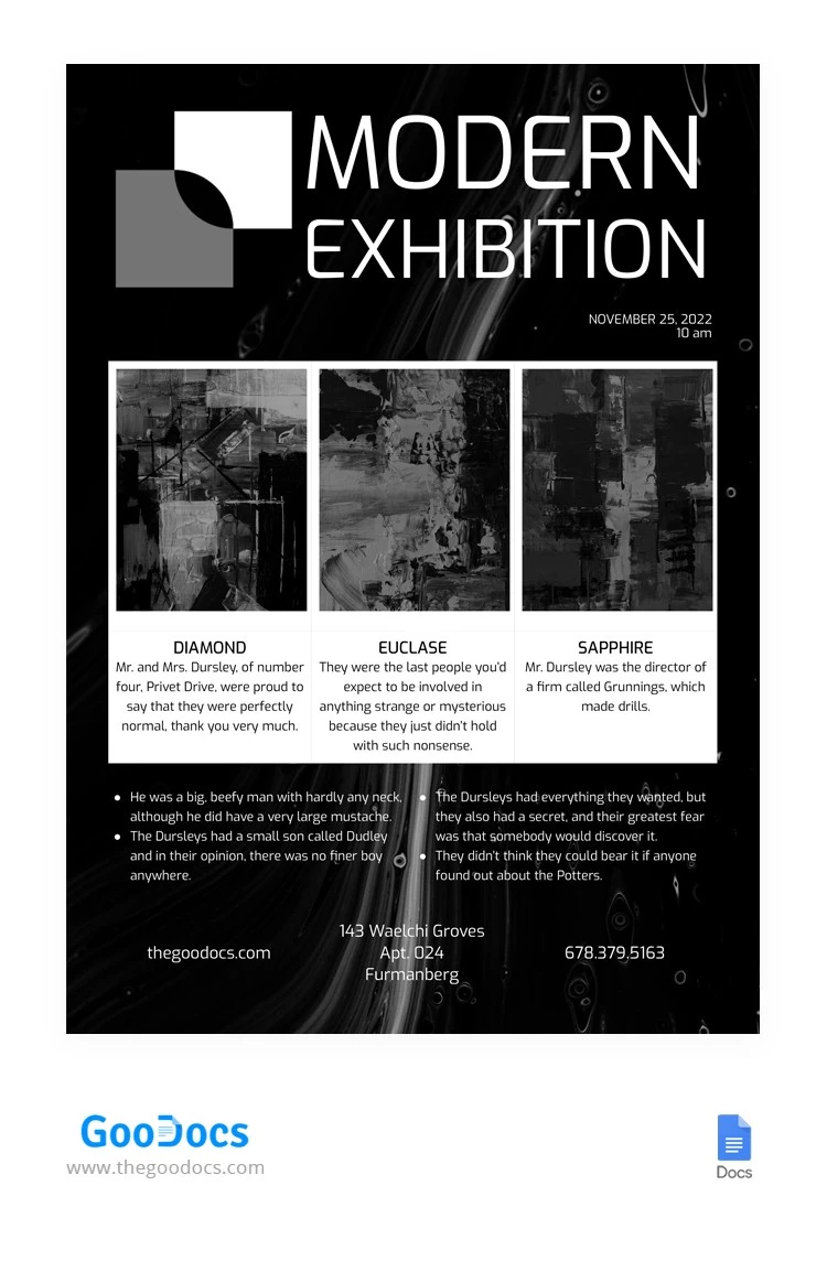 Modern Exhibition Handout Flyer - free Google Docs Template - 10064267