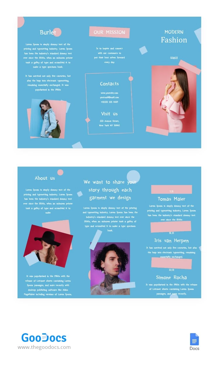 Modern Fashion Brochure - free Google Docs Template - 10062298