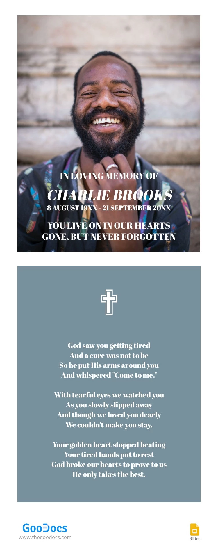 Modern Funeral Program - free Google Docs Template - 10062842