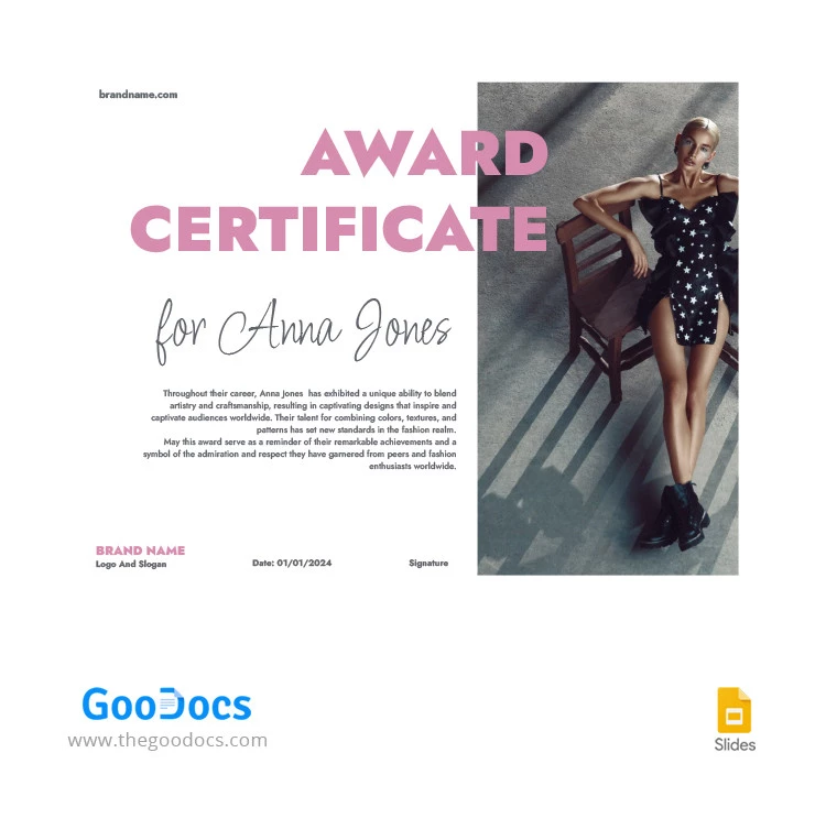 Certificado de premio Modern Grey - free Google Docs Template - 10066201