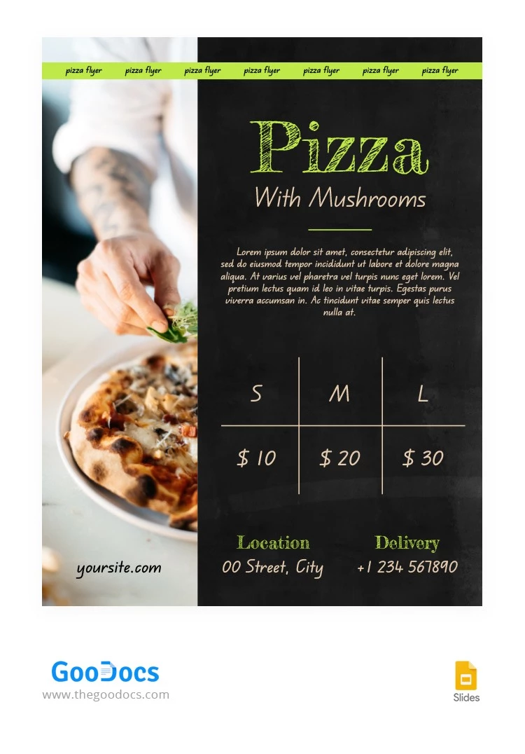 Modern Informational Pizza Flyer - free Google Docs Template - 10065962