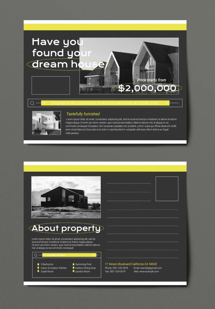 Design d'Interni Moderno Cartolina Immobiliare - free Google Docs Template - 10061915