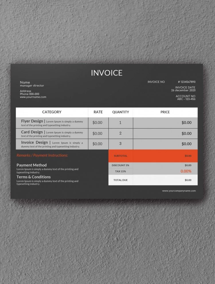 Modern Invoice - free Google Docs Template - 10061615
