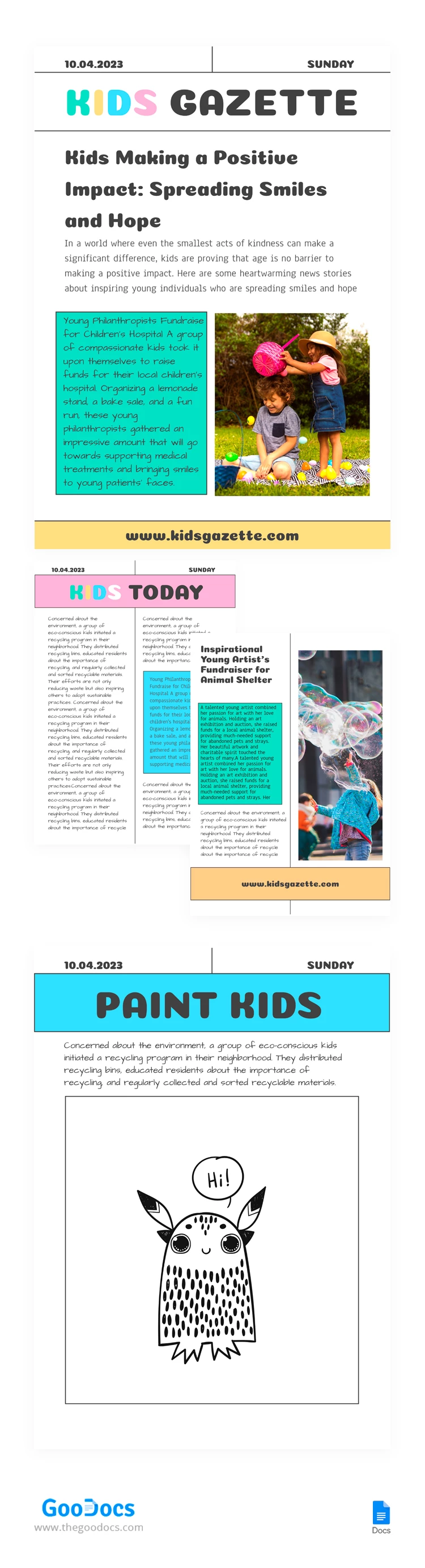 Modern Kids Newspaper - free Google Docs Template - 10066481