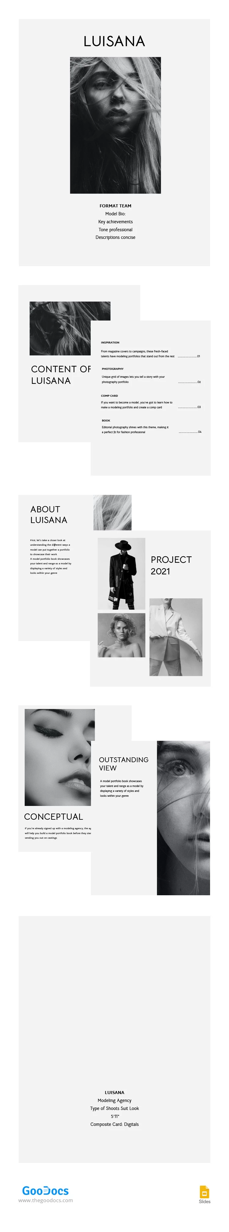 Modern Model Portfolio - free Google Docs Template - 10062849