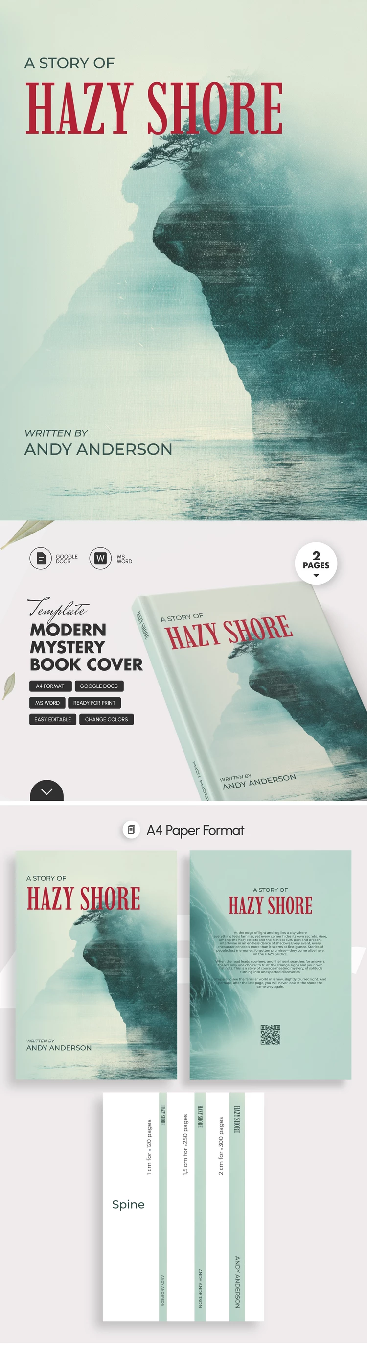 Couverture de livre de mystère moderne - free Google Docs Template - 10071778