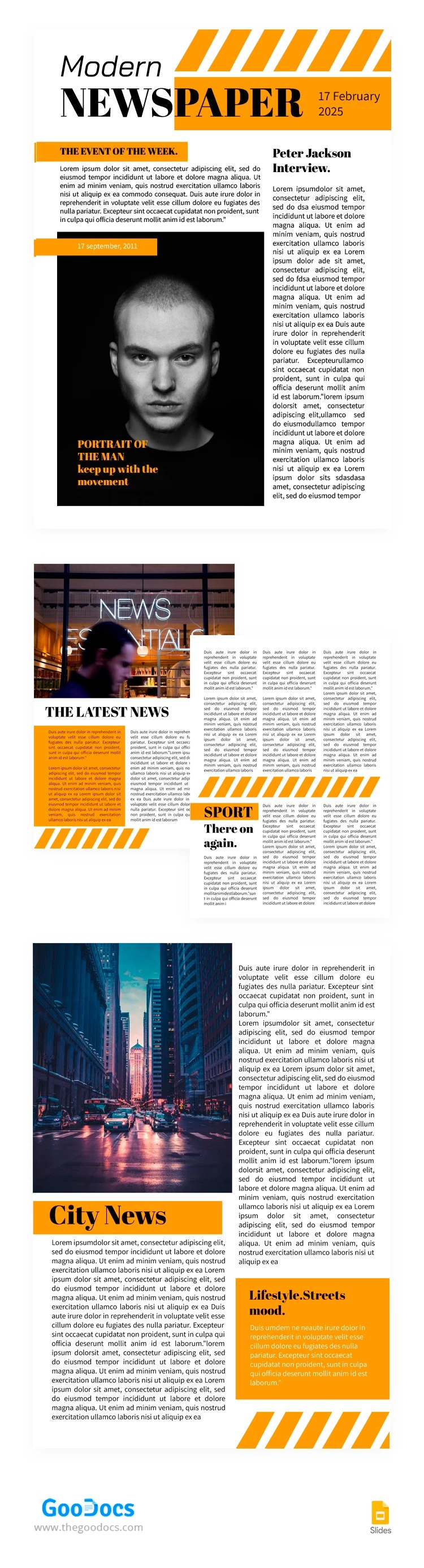 Giornale moderno - free Google Docs Template - 10063523