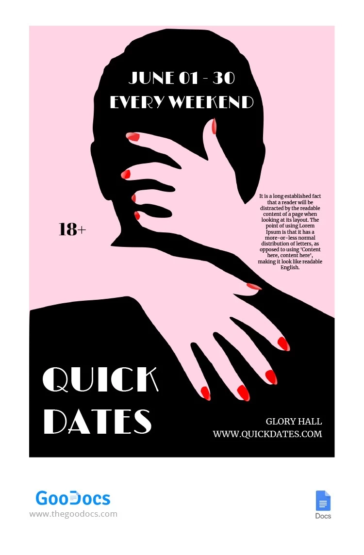 Modern Quick Dates Poster - free Google Docs Template - 10064048
